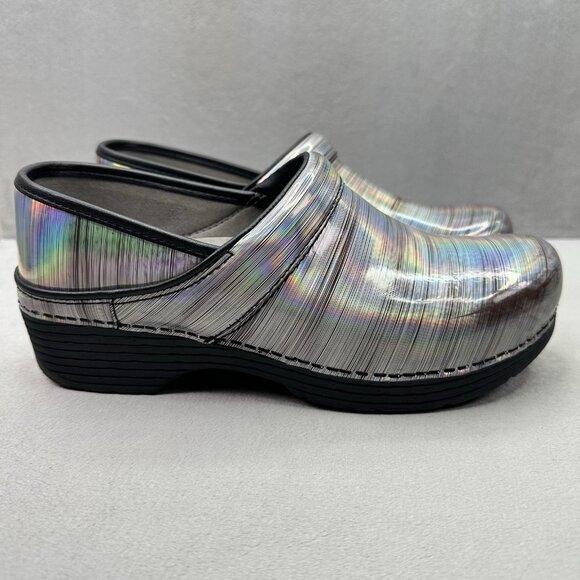 Womens 8.5-9 / EU 39 Dansko LT Pro Clog Prism Metallic Patent Leather Nursing - Picture 1 of 10